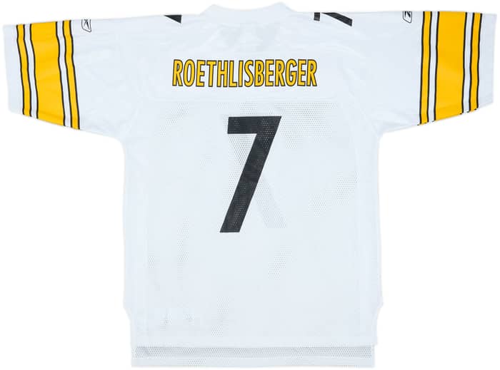 2008-11 Pittsburgh Steelers Roethlisberger #7 Reebok On Field Away Jersey - 9/10 - (L)