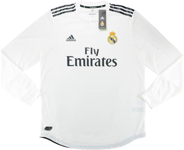 2018-19 Real Madrid Player Issue Authentic Home L/S Shirt - NEW