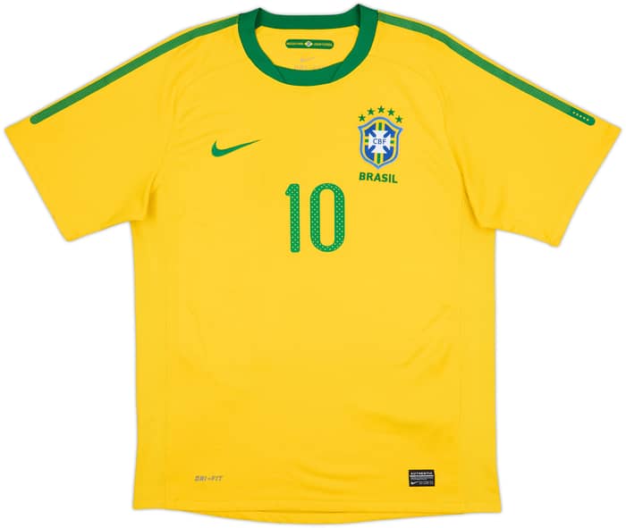 2010-11 Brazil Home Shirt Ronaldinho #10 - 7/10 - (M)
