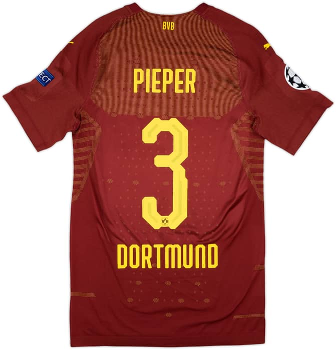 2018-19 Borussia Dortmund Player Issue Champions League Third Shirt Pieper #3 - 9/10 - (XL)