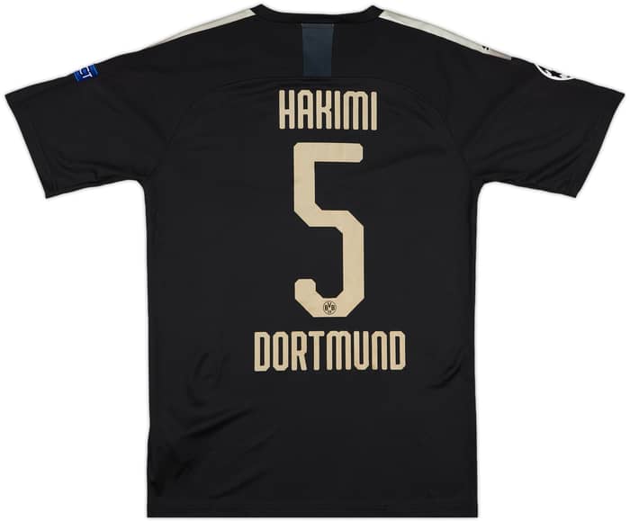 2019-20 Borussia Dortmund Player Issue Champions League Away Shirt Hakimi #5 - 9/10 - (M)