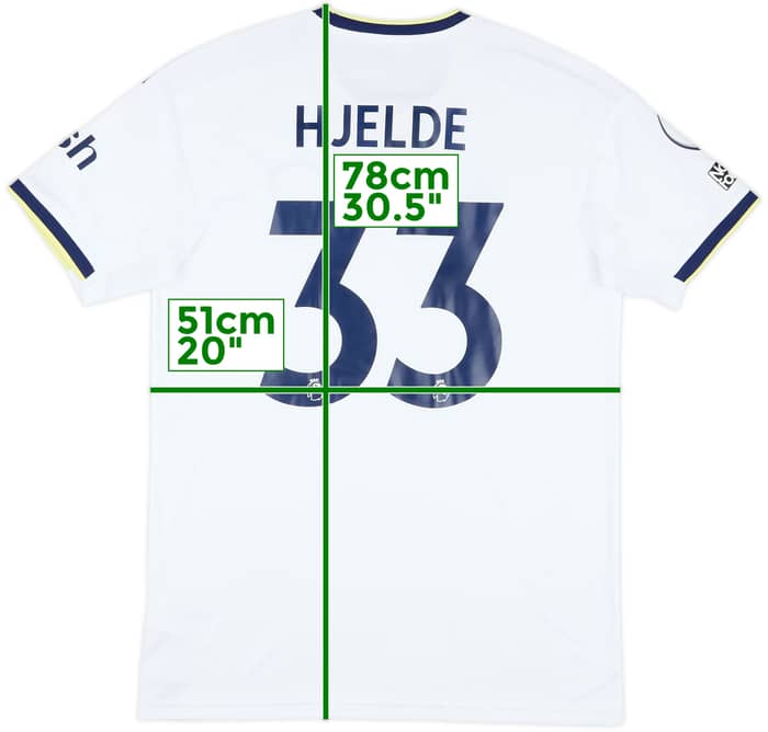 2022-23 Leeds Match Issue Home Shirt Hjelde #33