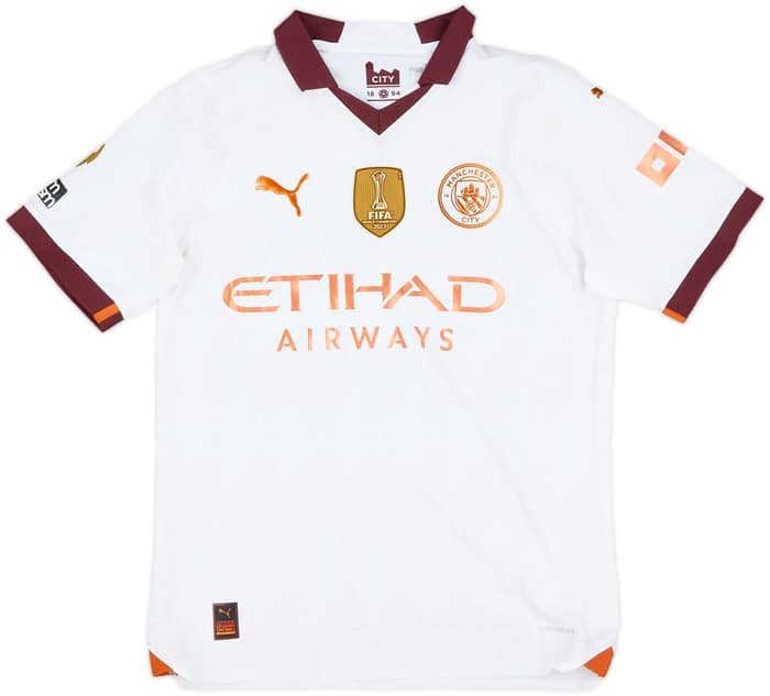 2023-24 Manchester City Match Issue Away Shirt Bobb #52