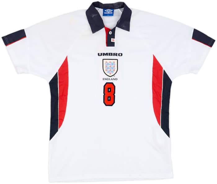 1997-99 England Match Issue Home Shirt #8 (Butt)