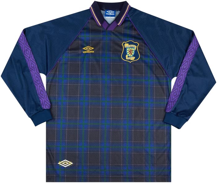 1996 Scotland Match Worn Home L/S Shirt #4 (McKinlay)