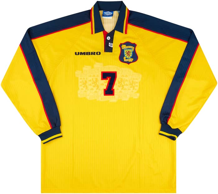 1996-98 Scotland Match Issue Away L/S Shirt #7
