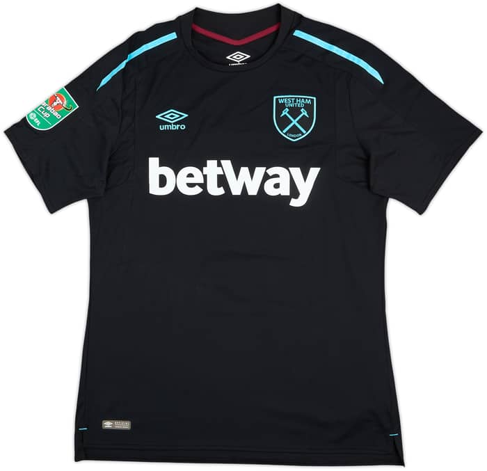 2017-18 West Ham Match Issue Carabao Cup Away Shirt Fonte #4