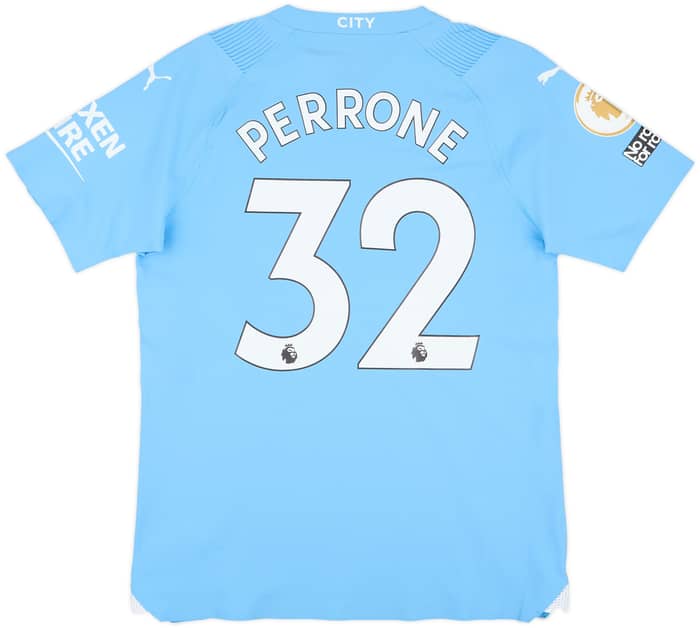 2023-24 Manchester City Match Issue Home Shirt Perrone #32