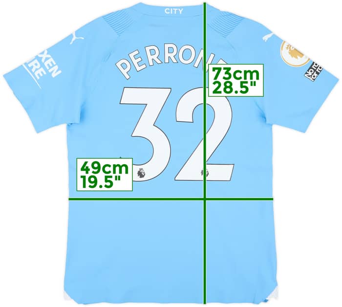2023-24 Manchester City Match Issue Home Shirt Perrone #32