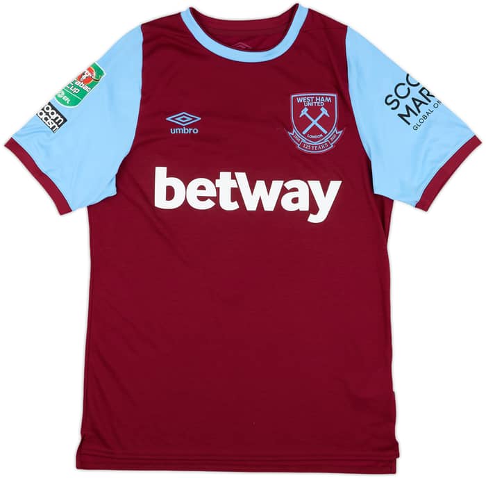 2020-21 West Ham Match Issue Carabao Cup Home Shirt Balbuena #4