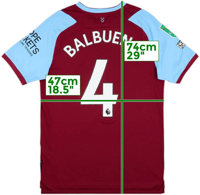2020-21 West Ham Match Issue Carabao Cup Home Shirt Balbuena #4