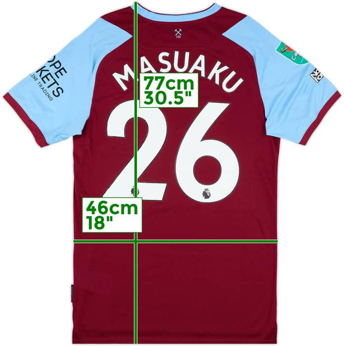 2020-21 West Ham Match Issue Carabao Cup Home Shirt Masuaku #26