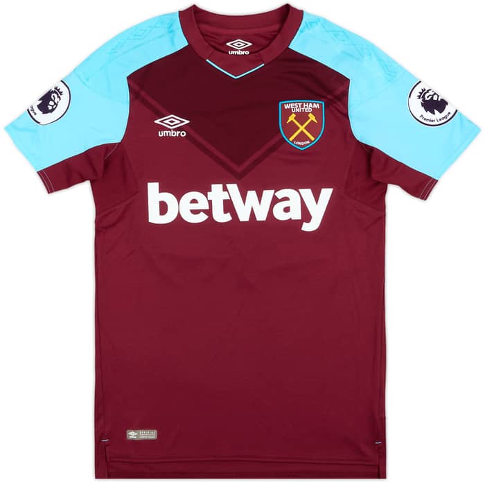 2017-18 West Ham Match Issue Home Shirt A. Ayew #20