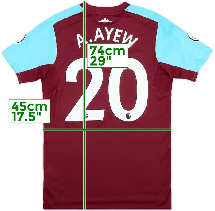 2017-18 West Ham Match Issue Home Shirt A. Ayew #20