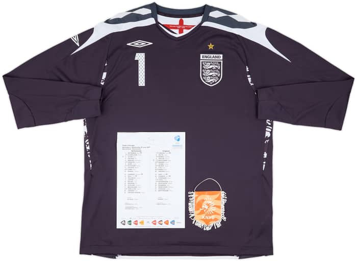 2007 England U-21 Match Issue European Championship GK Shirt Carson #1 (v Holland)