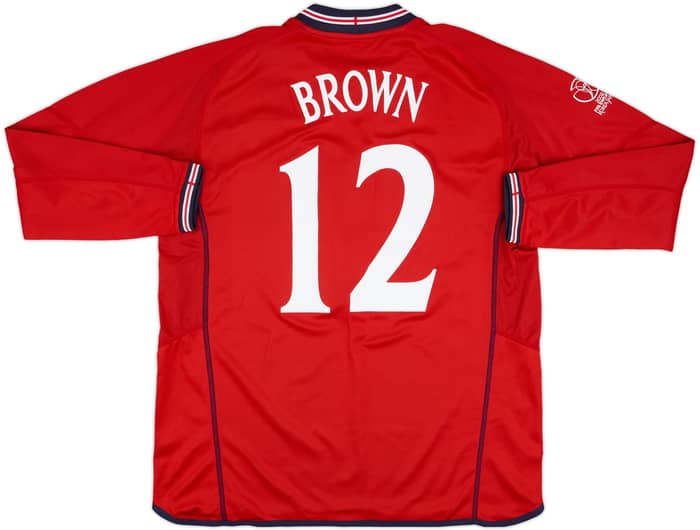 2002 England Match Issue World Cup Away L/S Shirt Brown #12 (v Nigeria)