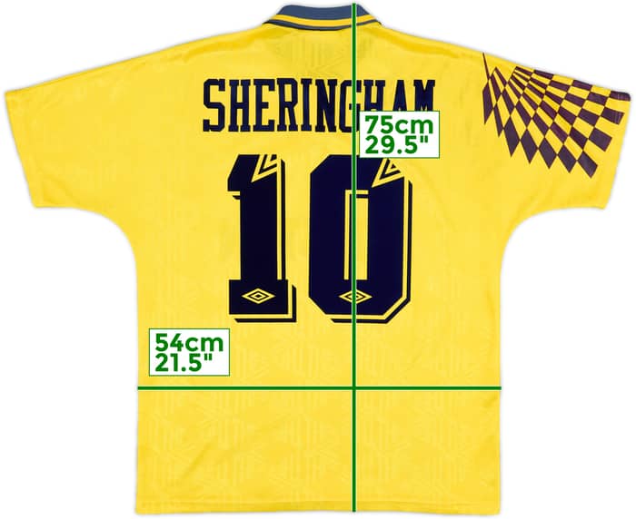 1991-95 Tottenham Away Shirt Sheringham #10 - 7/10 - (L)