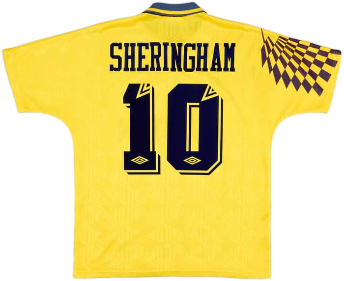 1991-95 Tottenham Away Shirt Sheringham #10 - 7/10 - (L)