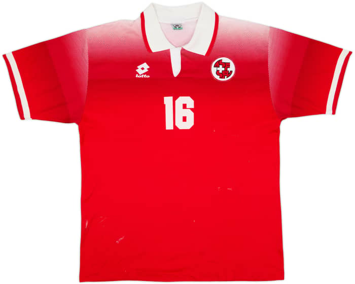 1996-98 Switzerland Match Issue Home Shirt Koller #16