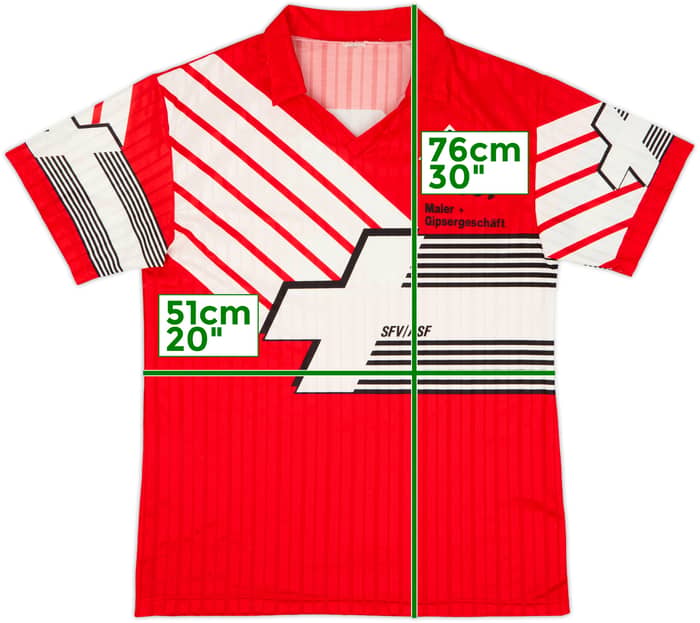 1990-92 Switzerland Home Shirt #2 - 8/10 - (L)