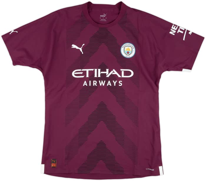 2022-23 Manchester City Match Issue GK Shirt #33 (Carson)