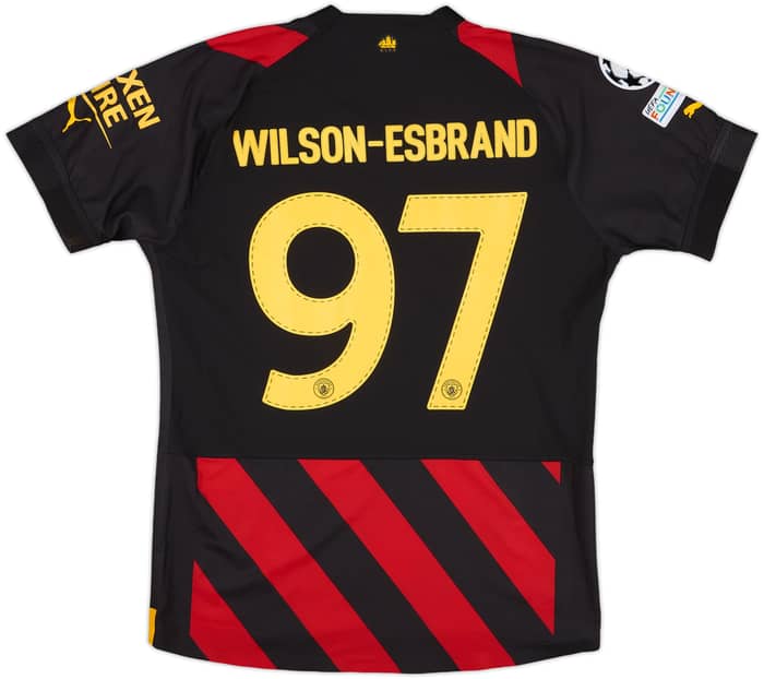 2022-23 Manchester City Match Issue Champions League Away Shirt Wilson-Esbrand #97