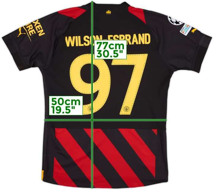 2022-23 Manchester City Match Issue Champions League Away Shirt Wilson-Esbrand #97