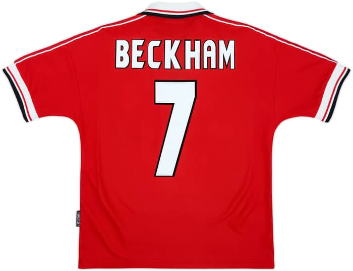 1998-00 Manchester United Home Shirt Beckham #7 - 8/10 - (S)