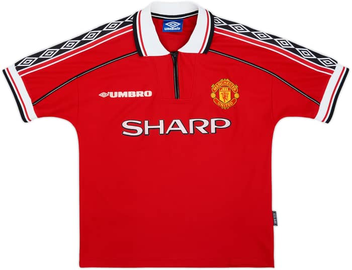 1998-00 Manchester United Home Shirt Beckham #7 - 8/10 - (S)
