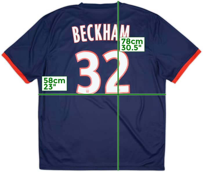 2013-14 Paris Saint-Germain Home Shirt Beckham #32 - 9/10 - (XL)