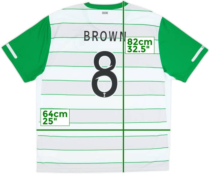 2011-12 Celtic Away Shirt Brown #8 - 9/10 - (XXL)