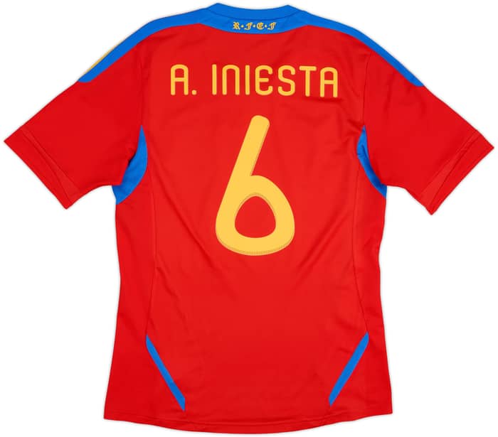 2010-11 Spain Home Shirt A.Iniesta #6 - 10/10 - (M)