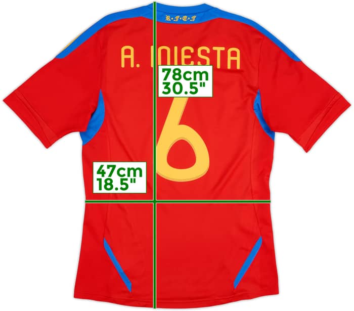 2010-11 Spain Home Shirt A.Iniesta #6 - 10/10 - (M)