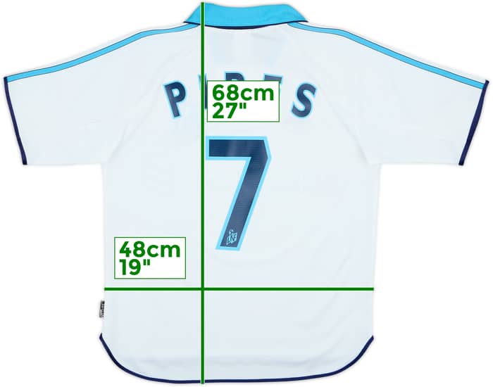1999-00 Olympique Marseille Home Shirt Pires #7 - 8/10 - (Y)
