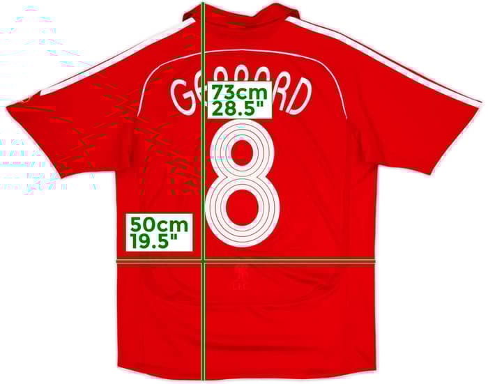2006-08 Liverpool Home Shirt Gerrard #8 - 7/10 - (XL.Boys)