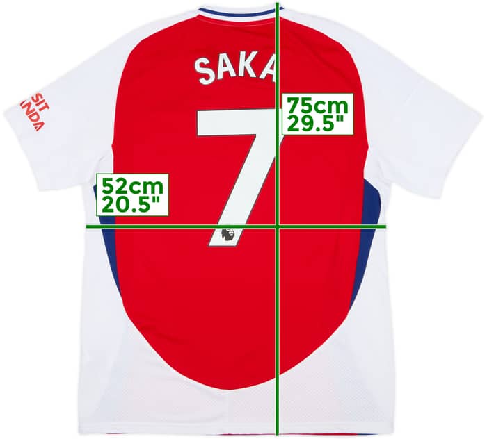 2024-25 Arsenal Home Shirt Saka #7 - 9/10 - (L)