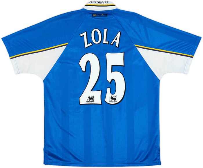 1997-99 Chelsea Home Shirt Zola #25 - 8/10 - (L)