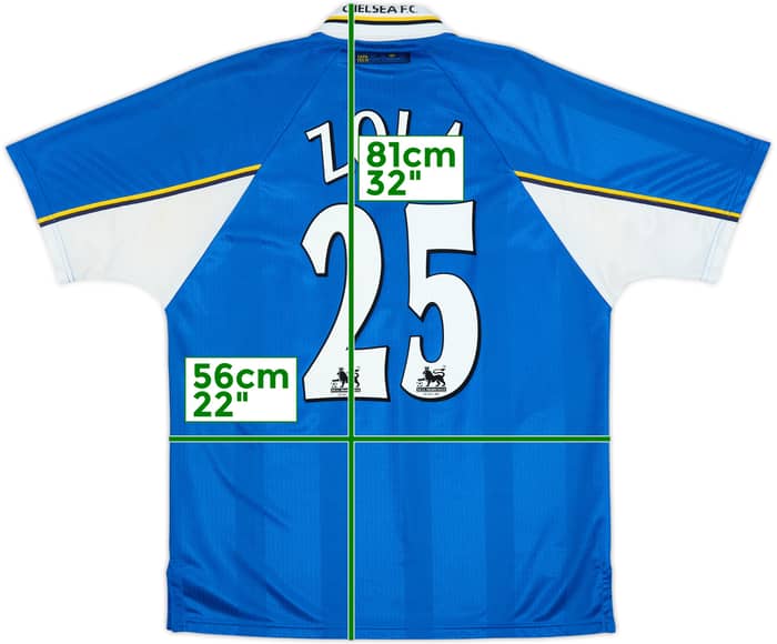 1997-99 Chelsea Home Shirt Zola #25 - 8/10 - (L)