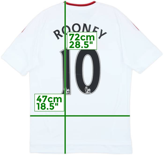 2015-16 Manchester United Away Shirt Rooney #10 (XL.Boys)