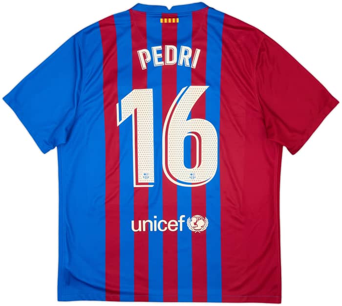 2021-22 Barcelona Home Shirt Pedri #16 - 5/10 - (XL)