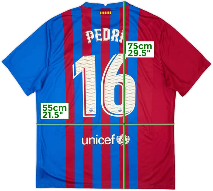 2021-22 Barcelona Home Shirt Pedri #16 - 5/10 - (XL)