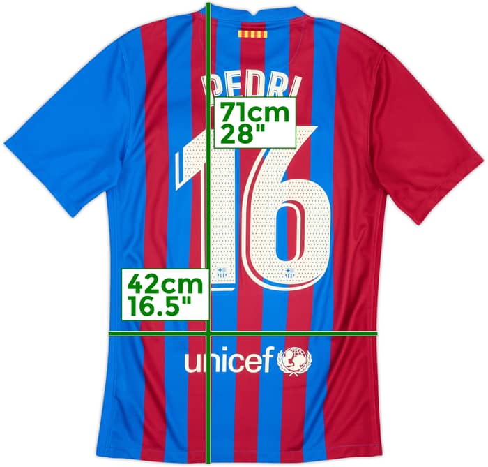 2021-22 Barcelona Home Shirt Pedri #16 - 9/10 - (S)