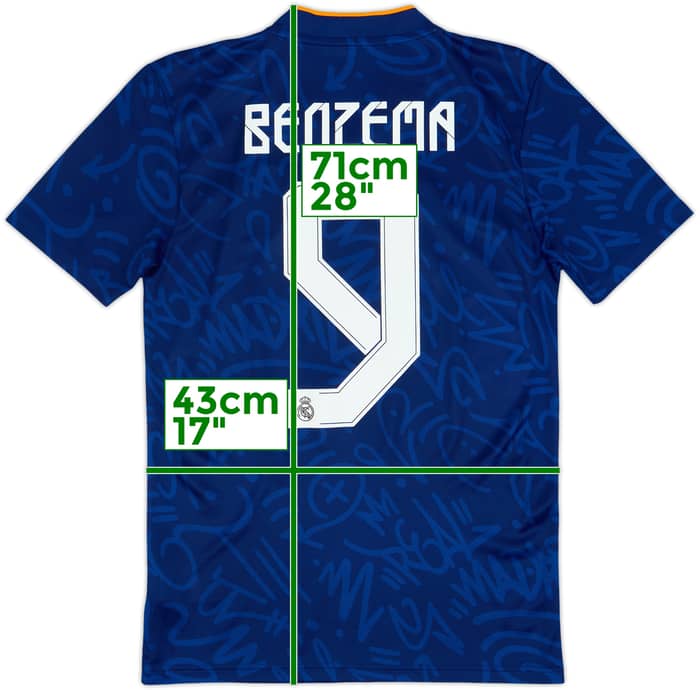 2021-22 Real Madrid Away Shirt Benzema #9 - 8/10 - (XS)