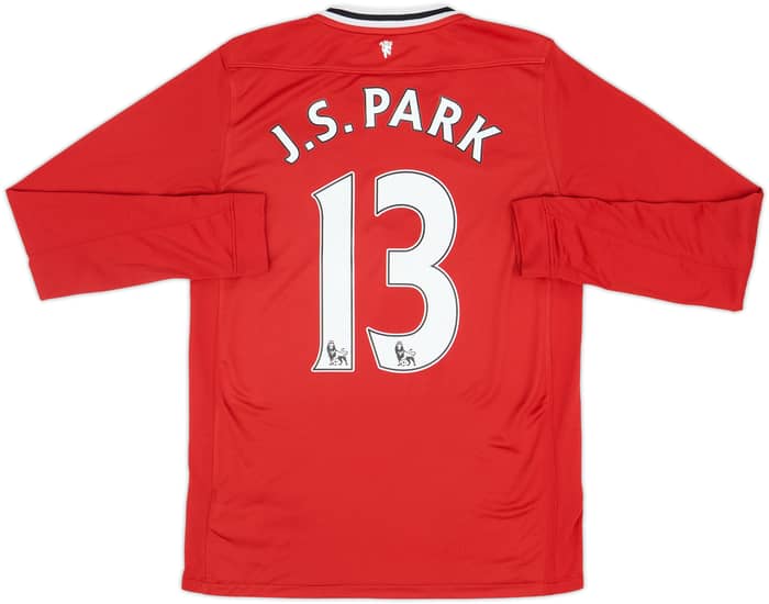 2011-12 Manchester United Home L/S Shirt J.S.Park #13 - 7/10 - (XL.Boys)