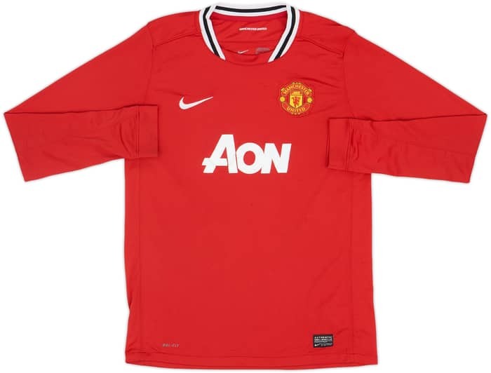 2011-12 Manchester United Home L/S Shirt J.S.Park #13 - 7/10 - (XL.Boys)