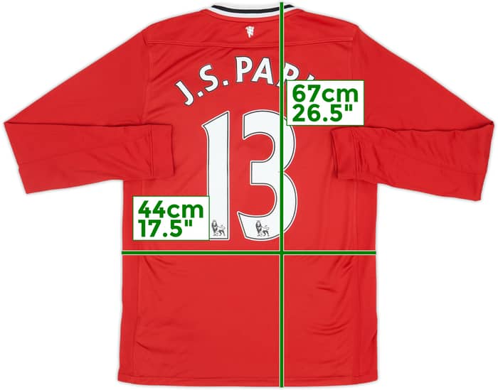 2011-12 Manchester United Home L/S Shirt J.S.Park #13 - 7/10 - (XL.Boys)