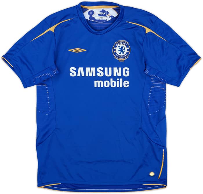 Camiseta de local centenario del Chelsea 2005-06 Drogba #15 - 8/10 - (XL.Niños)