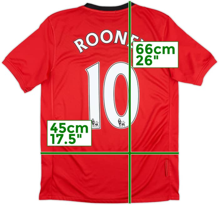 2009-10 Manchester United Home Shirt Rooney #10 - 6/10 - (XL.Boys)