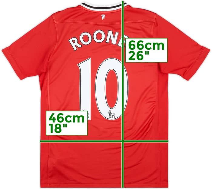 2011-12 Manchester United Home Shirt Rooney #10 - 8/10 - (XL.Boys)