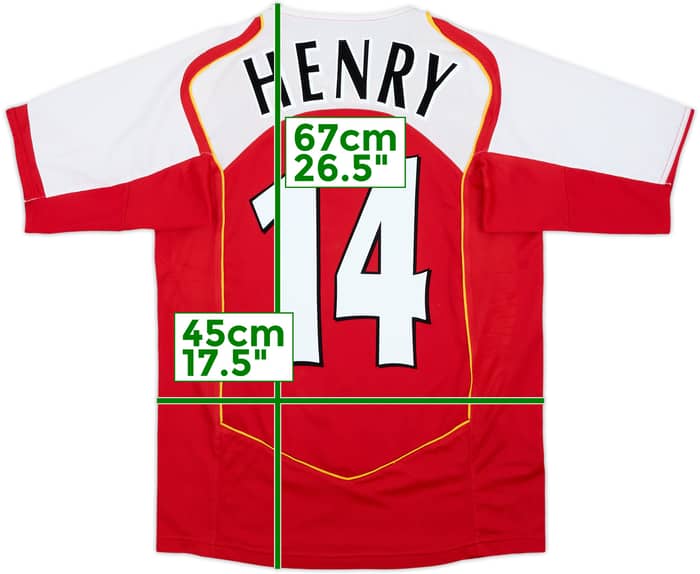 2004-05 Arsenal Home Shirt Henry #14 - 7/10 - (XL.Boys)
